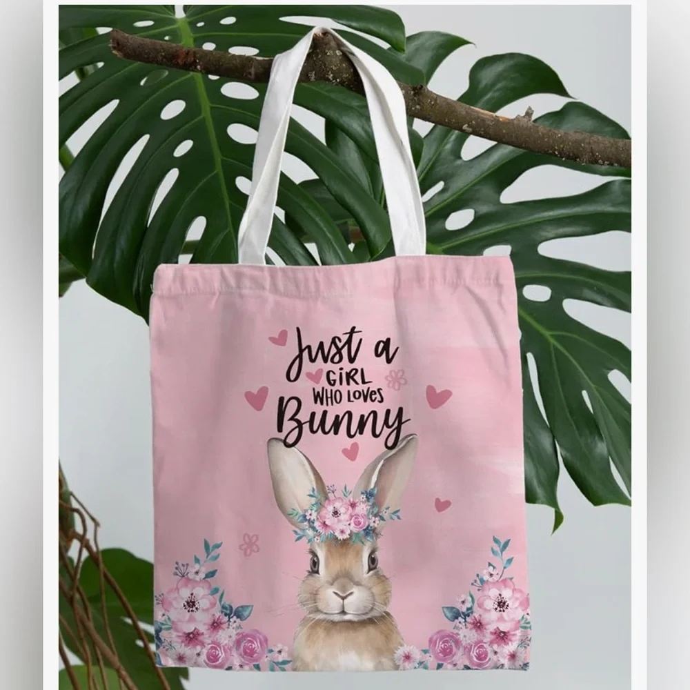 NEW Pink Girl Canvas Tote Bag - Picture 12 of 12